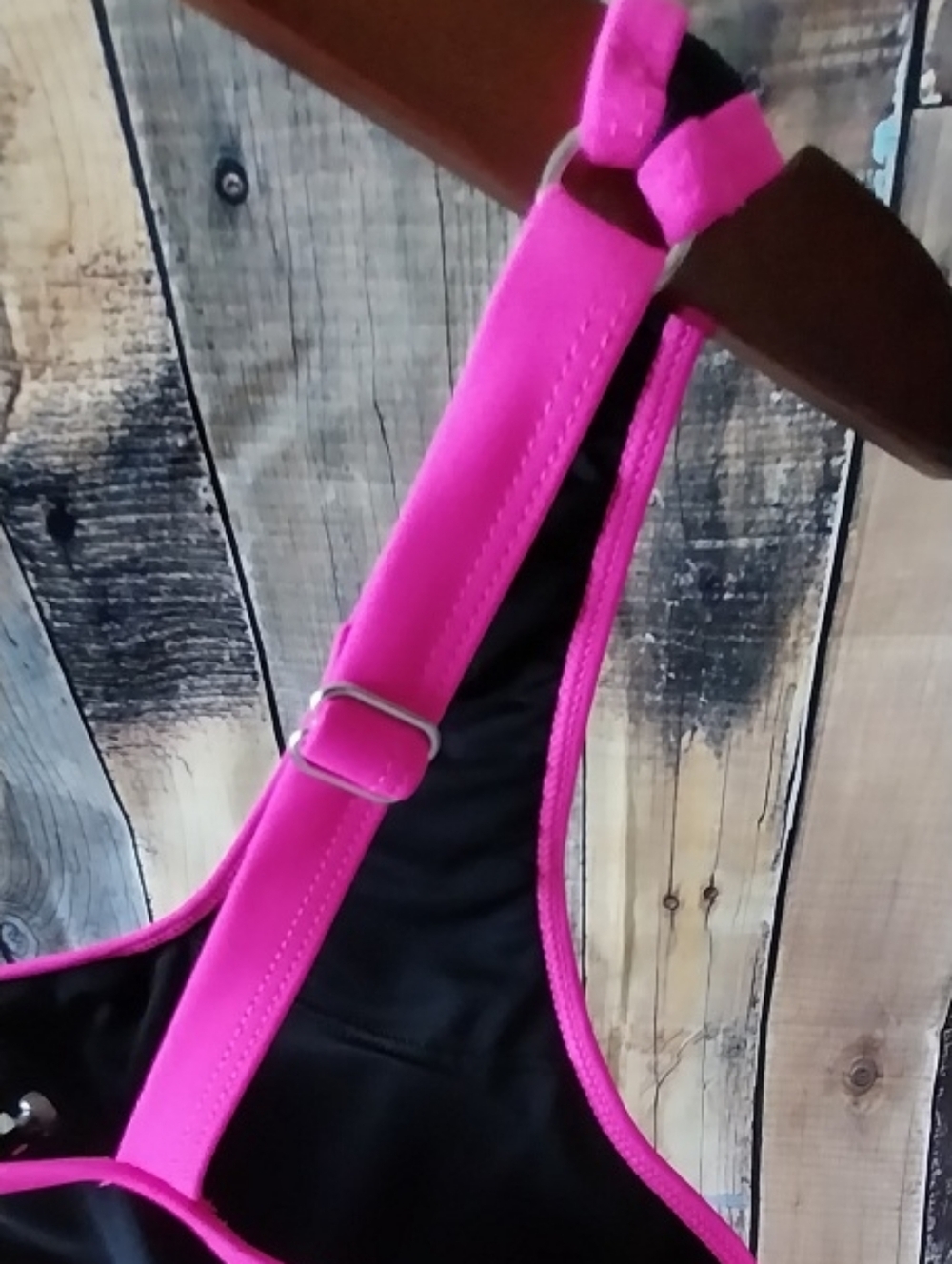 Black and Hot Pink Two-Piece Swim Set - Women - Picture 7 of 7